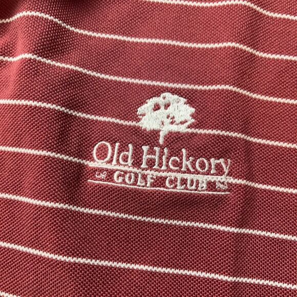 Adidas Polo Shirt Mens XL Red Climalite Striped Short Sleeve Old Hickory Golf - Picture 7 of 9